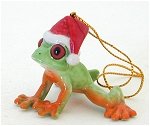 Frog with Santa Hat